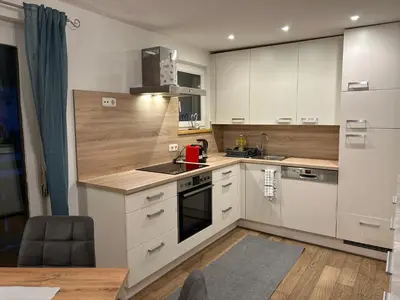 Küche/Küchenzeile in der Unterkunft FarawayHomes Studio St Wolfgang #9