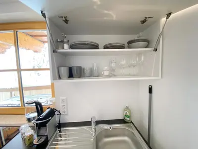 Küche/Küchenzeile in der Unterkunft Appartement Steinfisch