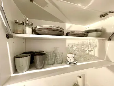 Küche/Küchenzeile in der Unterkunft Appartement Steinfisch