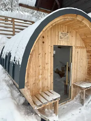 Ferienhaus Werkstattl Rassis Feriendorf Donnersbachwald im Winter