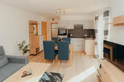 Küche/Küchenzeile in der Unterkunft Bergblickapartments