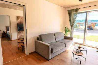 Ein Sitzbereich in der Unterkunft Höhenweg Appartement & Ferienwohnung