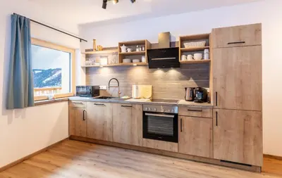 Küche/Küchenzeile in der Unterkunft Appartements Uribi mit eigener Sauna by Schladmingurlaub