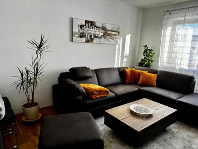 Ein Sitzbereich in der Unterkunft Haus Grimm - Apartment Katharina