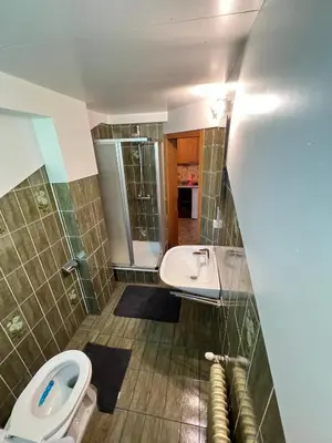 Ein Badezimmer in der Unterkunft Pension Hintergarten