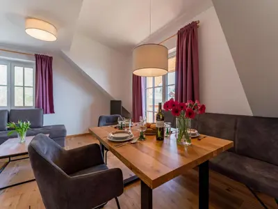 Ein Sitzbereich in der Unterkunft Lärchenhof Top 303