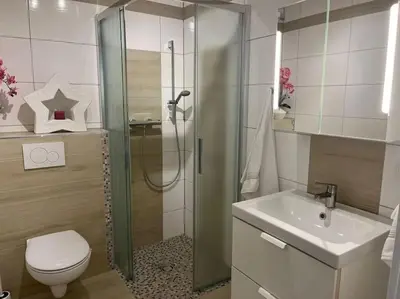 Ein Badezimmer in der Unterkunft Sonnenblick