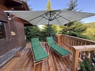 Ein Balkon oder eine Terrasse in der Unterkunft ALMNEST - LACHTAL