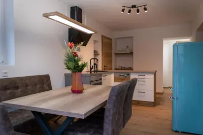 Küche/Küchenzeile in der Unterkunft Appartement Ausblick