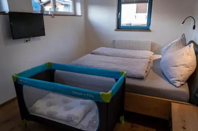 Ein Bett oder Betten in einem Zimmer der Unterkunft Appartement Ausblick