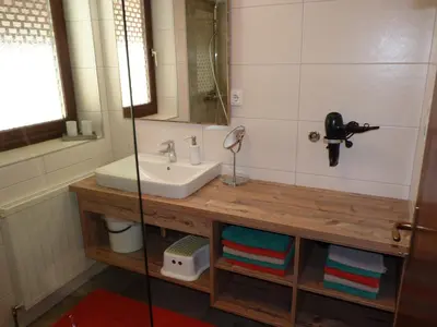 Ein Badezimmer in der Unterkunft Landgut Wagnerfeld