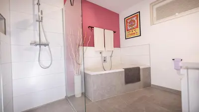 Ein Badezimmer in der Unterkunft Radochsbergloft