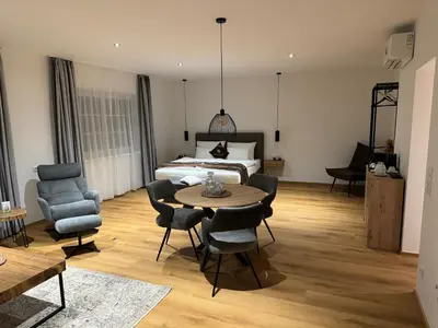 Ein Sitzbereich in der Unterkunft stadtwirt bruck