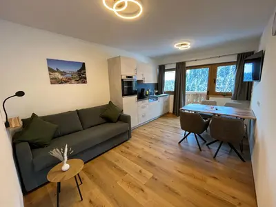 Ein Sitzbereich in der Unterkunft Haus Tennstein