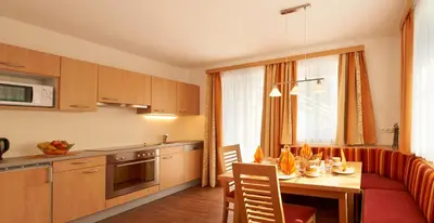 Küche/Küchenzeile in der Unterkunft Appartements Bergblick