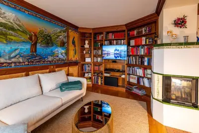 Die Bibliothek im Ferienhaus