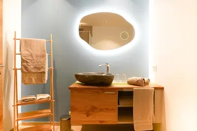 Ein Badezimmer in der Unterkunft Haus Alpenblick