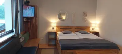 Ein Bett oder Betten in einem Zimmer der Unterkunft Apartment Nähe Wolfgangsee Salzkammergut