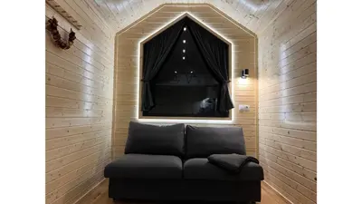 Ein Sitzbereich in der Unterkunft Lisi Grun Tiny House by Tiny Away