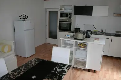 Küche/Küchenzeile in der Unterkunft Rooming Green Weyregg