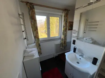 Ein Badezimmer in der Unterkunft Ferienwohnung am Stambach