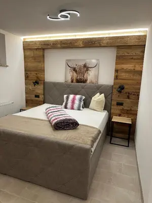Ein Bett oder Betten in einem Zimmer der Unterkunft Luxus-Apartment-Vorderreit Gut