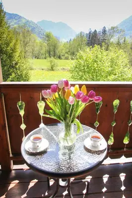 Ein allgemeiner Bergblick oder ein Berglick von der Ferienwohnung aus