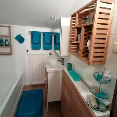 Ein Badezimmer in der Unterkunft Alpenblumal