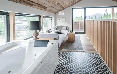 Ein Bett oder Betten in einem Zimmer der Unterkunft Ferienhaus Mit Sauna Katschb