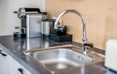 Küche/Küchenzeile in der Unterkunft Ferienhaus Mit Sauna Katschb