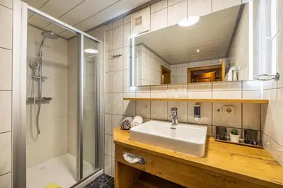 Ein Badezimmer in der Unterkunft Sportpension Bergblick
