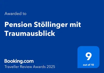 Ein Zertifikat, Auszeichnung, Logo oder anderes Dokument, das in der Unterkunft Pension Stöllinger mit Traumausblick ausgestellt ist