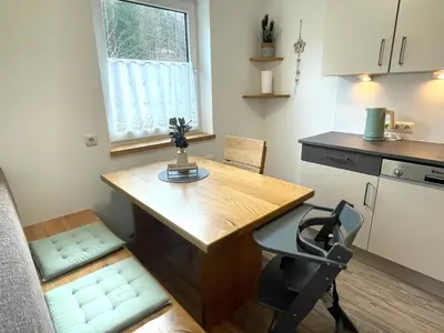 Küche/Küchenzeile in der Unterkunft Haus Füsslmühle