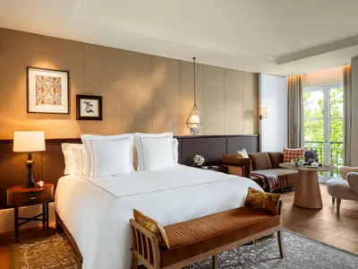 Ein Bett oder Betten in einem Zimmer der Unterkunft Rosewood Schloss Fuschl