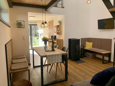 Ein Sitzbereich in der Unterkunft Iris Apartments