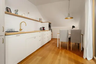 Küche/Küchenzeile in der Unterkunft Haus Grundlsee