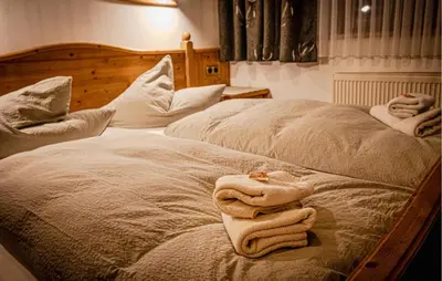 Ein Bett oder Betten in einem Zimmer der Unterkunft Landhaus Gaspar- Ferienwohnung