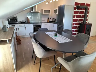 Küche/Küchenzeile in der Unterkunft Moderne, Ferienwohnung mit Seeblick, near Hallstatt