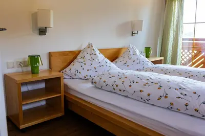 Ein Bett oder Betten in einem Zimmer der Unterkunft Ferienhaus Altenmarktblick