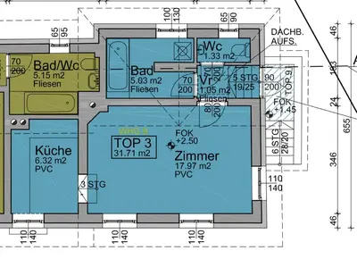 Grundriss der Unterkunft FeWo beim Schloss Orth mit eigenem Parkplatz