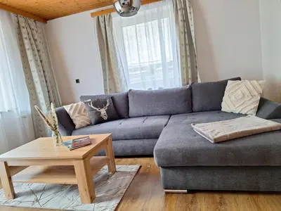 Ein Sitzbereich in der Unterkunft Appartement Bergliebe-Schneiderbauer