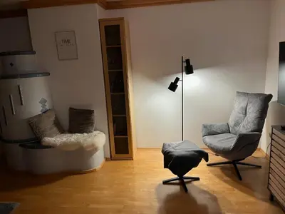 Ein Sitzbereich in der Unterkunft Bergauszeit-Gappmair