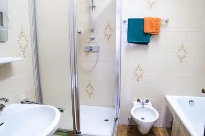 Ein Badezimmer in der Unterkunft Seebad Appartements