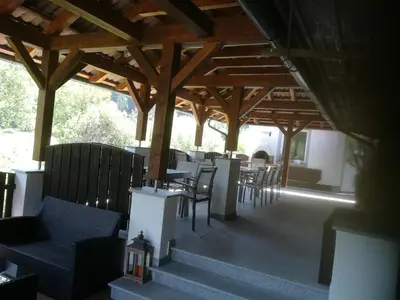 Ein Sitzbereich in der Unterkunft Tischlmühle Appartements & mehr