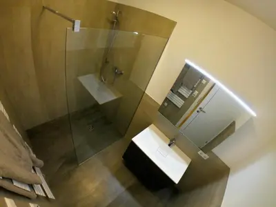 Ein Badezimmer in der Unterkunft Arlerhof