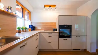 Küche/Küchenzeile in der Unterkunft Haus Röthelsteinblick