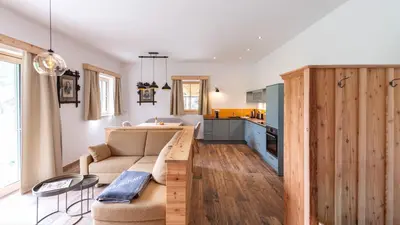 Ein Sitzbereich in der Unterkunft Beim Schwarzmarl - Your Austrian Home