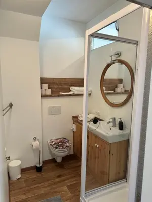 Ein Badezimmer in der Unterkunft Seepanorama an der Esplanade 2