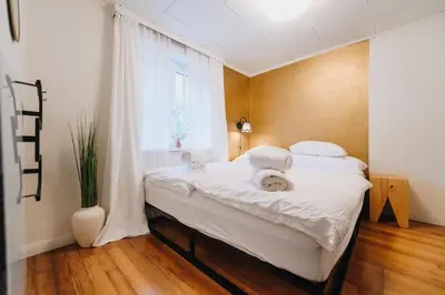 Ein Bett oder Betten in einem Zimmer der Unterkunft Natur & Ruhe - Ferienhaus Alexandra