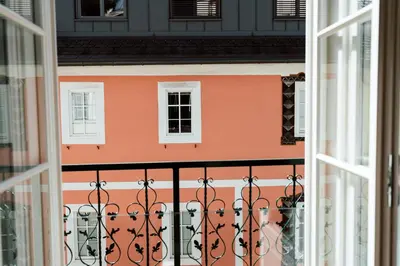 Ein Balkon oder eine Terrasse in der Unterkunft Dahoam im Moak